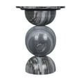 thumbnail image 5 of Aura 14" Modern Natural Marble Handmade Stacked Round Pedestal End Table, Dark Gray/Light Gray, 5 of 7