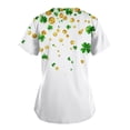thumbnail image 3 of lcziwo St. Patrick's Day Scrub Tops for Women Cute Vneck Short Sleeve Green Shamrock Printed Nurse Holiday Working Uniforms with Pockets Multicolor S Saving Sales, 3 of 5