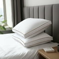 thumbnail image 7 of PYPUMSA Goose Down Pillows Queen Size Set of 2, 100% Cotton Pillow Cover Down proof Down Feather Pillows for Sleeping, Luxury Hotel Collected Bedding Quilted Pillows, Gusseted, 2 Count, 7 of 7