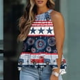 thumbnail image 2 of Women Halter Shirt Tank Top Elegant 4Th Of July Printed Sleeveless Ruffle Tail Vest Summer Flowy Tunic Top Female Camis Holiday Streetwear Camisoles Dailywear, 2 of 4