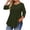 A-Army Green, variant on Women's Casual 3/4 Sleeve T-Shirts Round Neck Cute Tunic Tops Basic Tees Blouses Business Work Tee Top for Women Heart-patterned Lightweight Thanksgiving Tops Blouse