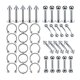 thumbnail image 1 of 40 piezas de anillos de tabique de acero inoxidable de 16 g, anillos para cejas, labios y lengua, joyería para 6 mm, 1 of 9