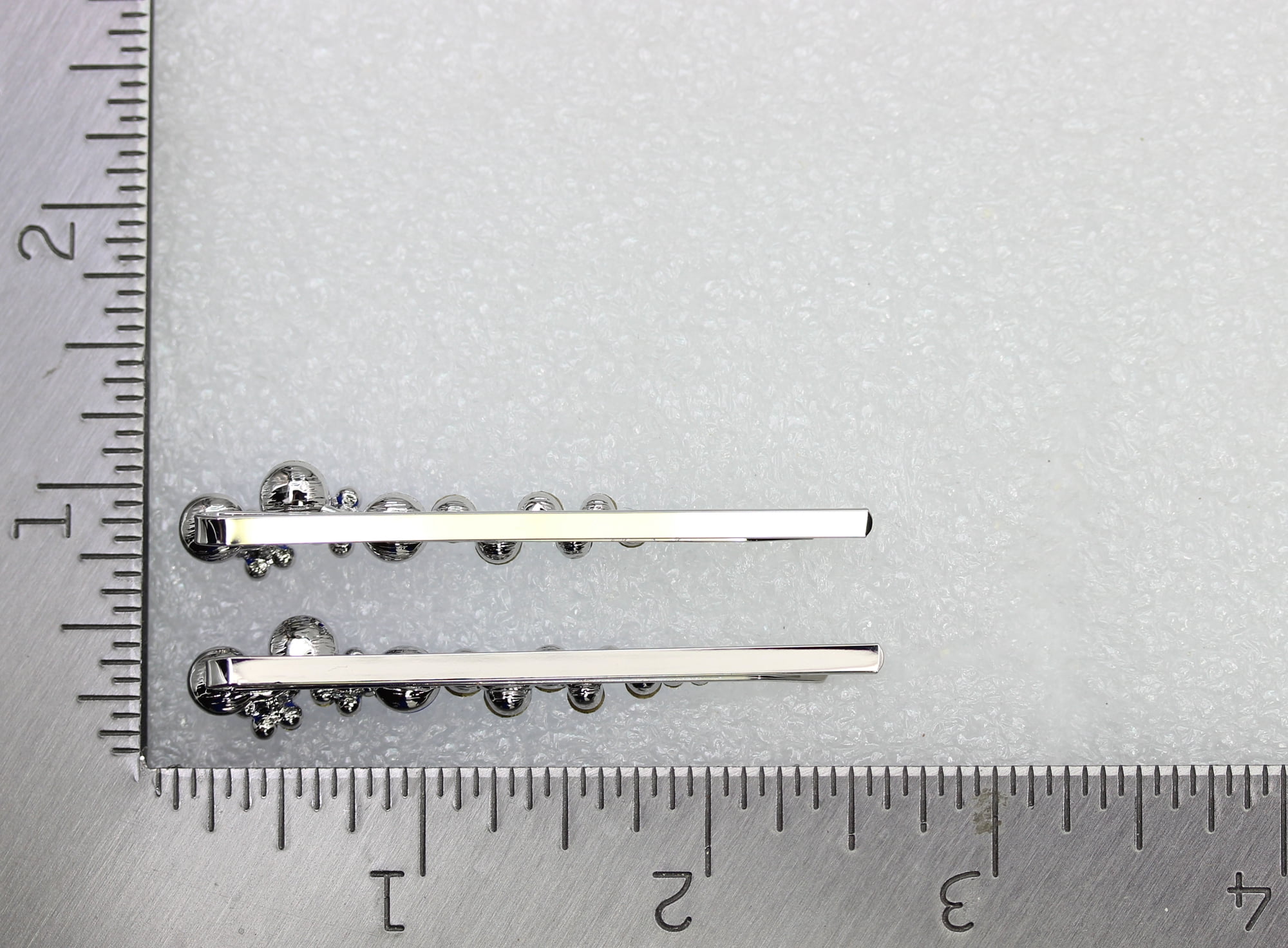 Faship  A Pair Of Black Premium Rhinestone Crystal Floral Hair Clips Pins 2 Pcs