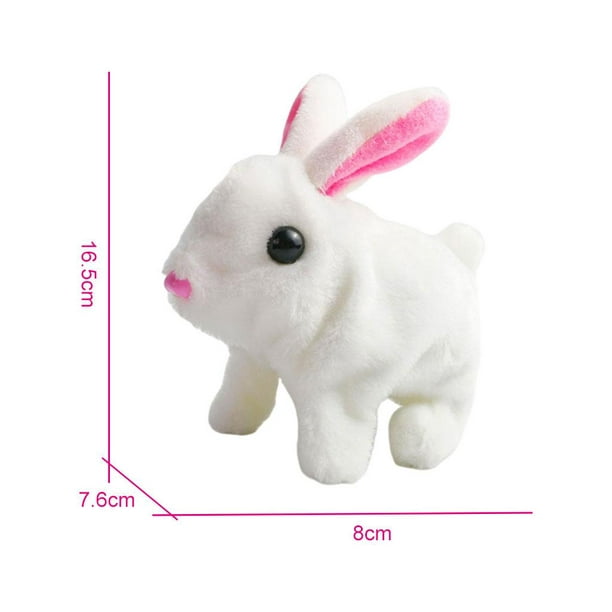 Lapin jouet sautant sautant interactif marche lapin pour cadeau tout-petits  blanc 