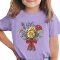 thumbnail image 1 of Zpanxa T-Shirts d'Été pour Filles Imprimé de la Fête de l'Indépendance Col Rond Manches Courtes Haut Polyester Spandex 12-13 Ans, 1 of 6