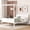 White, variant on Harper & Bright Designs Queen Size Platform Bed with 4 Canopy Columns, Wood Canopy Platform Bed Frame with Headboard and Footboard, White