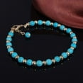 thumbnail image 4 of Segolike Boho Anklet Chain, Handmade Dainty Beach Ankle Bracelet Adjustable Layered Turquoises Beads Dangle Foot Women, 4 of 7