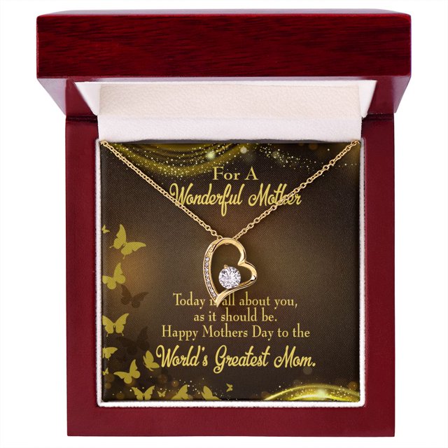 À Maman Merveilleuse Mère pour Toujours Collier w Carte de Message