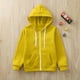 thumbnail image 3 of Gibobby Chamarra de manga larga para bebéSudadera Color Sólido Chaquetas con cremallera Sudadera con capucha larga Manga superior niñas Abrigo y chaqueta(Amarillo, 5-6 Años), 3 of 5