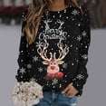 thumbnail image 1 of Chandail Sans Capuche Décontracté à Manches Longues et Col Rond pour Femmes, Imprimé de Noël Automne Hiver, 1 of 5