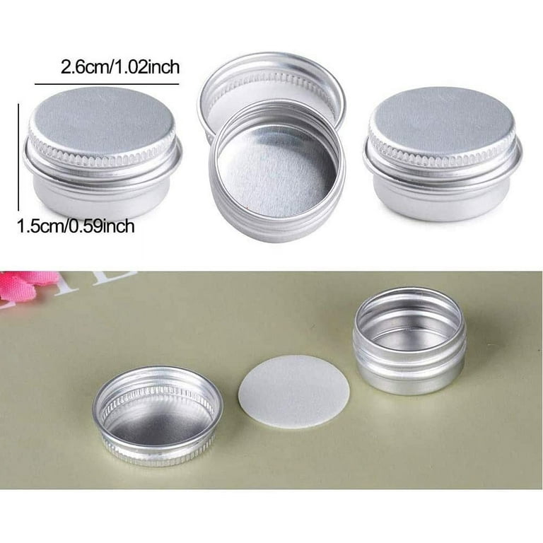 Aluminum Cans Screw Lid Metal Tins Jars, 5ml Round Box Tin Cans