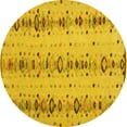thumbnail image 1 of Ahgly Company Indoor Round Abstract Yellow Modern Area Rugs, 5' Round, 1 of 4