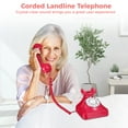 thumbnail image 2 of Bangcool Corded Landline Telephone, Landline Phones for Home, Red Vintage Rotary Phone, Desk Telephone for Home, Office, Hotel Decoration, 2 of 7