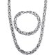 thumbnail image 1 of Conjunto de collar y pulsera de acero inoxidable de 8 mm de ancho para hombre de Heilwiy, 1 of 5