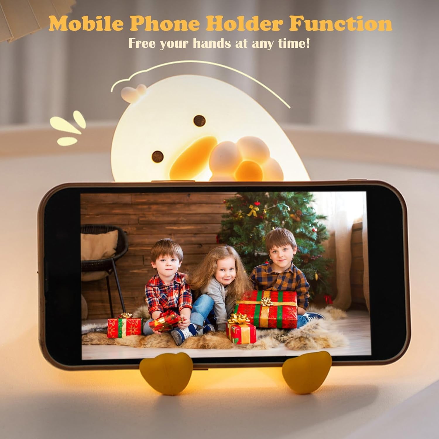 Night Light for Kids, Cute Duck Silicone NightLight with Timer, Rechargeable Nursery Light, LED Squishy NightLights, Safe Bedside Lamp, Dimmable Animal Night Lamp for Boys Girls Toddler