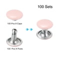 thumbnail image 3 of Unique Bargains 100 Sets Leather Rivets 8mm Double Cap Rivets 8.5mm Height Studs Pink, 3 of 5