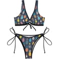 thumbnail image 2 of Dreamtimes Tropical Palm Leaves and Pineapple Bikinis Swimsuit Set for Women, Large, 2 of 7