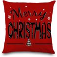 thumbnail image 2 of Christmas Pillow Covers 18x18 Inch Red Pillow Covers Christmas Decorations Buffalo Tree Truck Merry Christmas Pillows Winter Holiday Farmhouse Seasonal Throw Case Decor for Sofa Couch, 2 of 2
