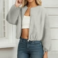 thumbnail image 4 of Cropped Jacket for Women 2025 Long Sleeve Lightweight Crewneck Zip Up Casual Jackets with Pockets Outerwear, 4 of 6