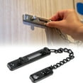 thumbnail image 3 of Door Chain Lock Stainless Steel Anti-theft Chain Lock Door Security Chain Guard for Home Hotel, Heavy Duty Latch Lock for Inside Door, Black, 3 of 8