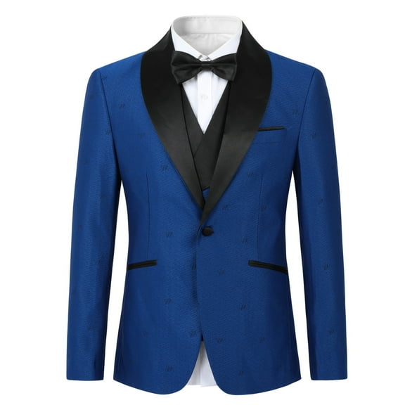 Cloudstyle Men's Classic Lapel One-Button Regular Fit Solid Color Printed Blazer - Spring/Summer/Fall Wrinkle-Resistant Lightweight Jacket
