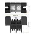 thumbnail image 2 of Dual Rows 2 Positions 600V 75A Cable Block Terminal Strip 1Pcs Black, 2 of 5