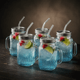 thumbnail image 5 of 16 Ounce Blue Mason Drinking Jars with Lids and Straws, 6 Pack, 5 of 9
