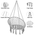 thumbnail image 5 of Hammock Chair Macrame Swing, Handmade Knitted Hanging Cotton Rope Chair for Indoor/Outdoor Home Patio Deck Yard Garden Reading Leisure, 5 of 9