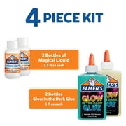 Elmers Glow-in-the-Dark Slime Kit, Assorted Colors with Glue Slime Activator, 4 Count