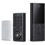 Angle View: eufy Security Smart Lock Bluetooth Keyless Electronic Keypad Deadbolt with Wi-Fi Bridge ,App Control