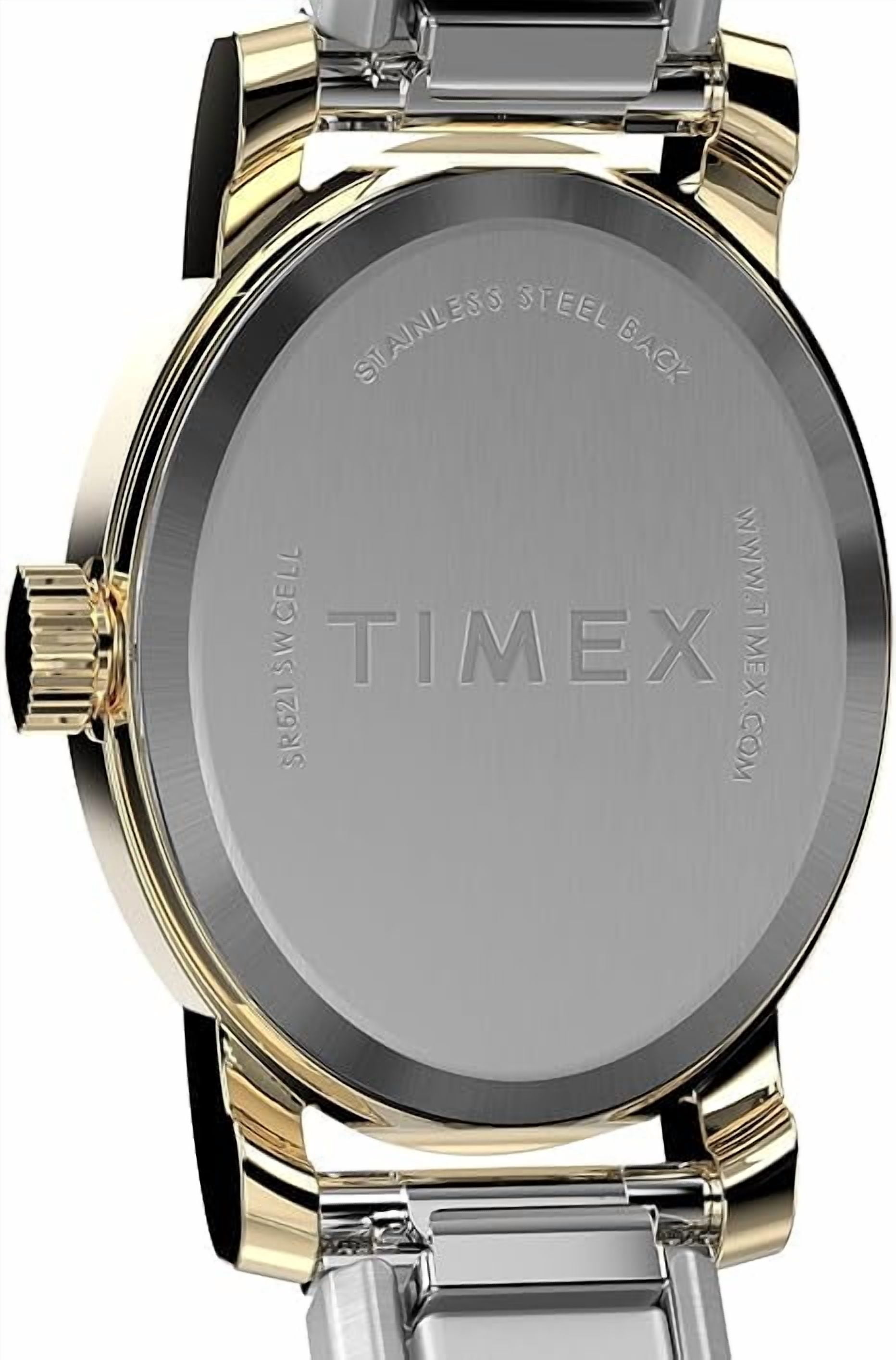 Timex Women's Cavatina 18mm Watch - Two-Tone Expansion Band Mother of Pearl Dial Gold-Tone Case