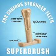 Bullibone SuperBrush: Dental Dog Chew Bone Teeth Cleaning Easy Hold Dog Toothbrush - Long Lasting Nylon Chew Toy - 2 Pack