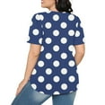 thumbnail image 4 of UYISJ Tops for Women Trendy Scoop Neck Short Sleeve Pleated Front Hide Tummy Casual Loose fit Tunics Polka Dots Tshirts Soft Comfy Summer Blouses Navy XL, 4 of 5