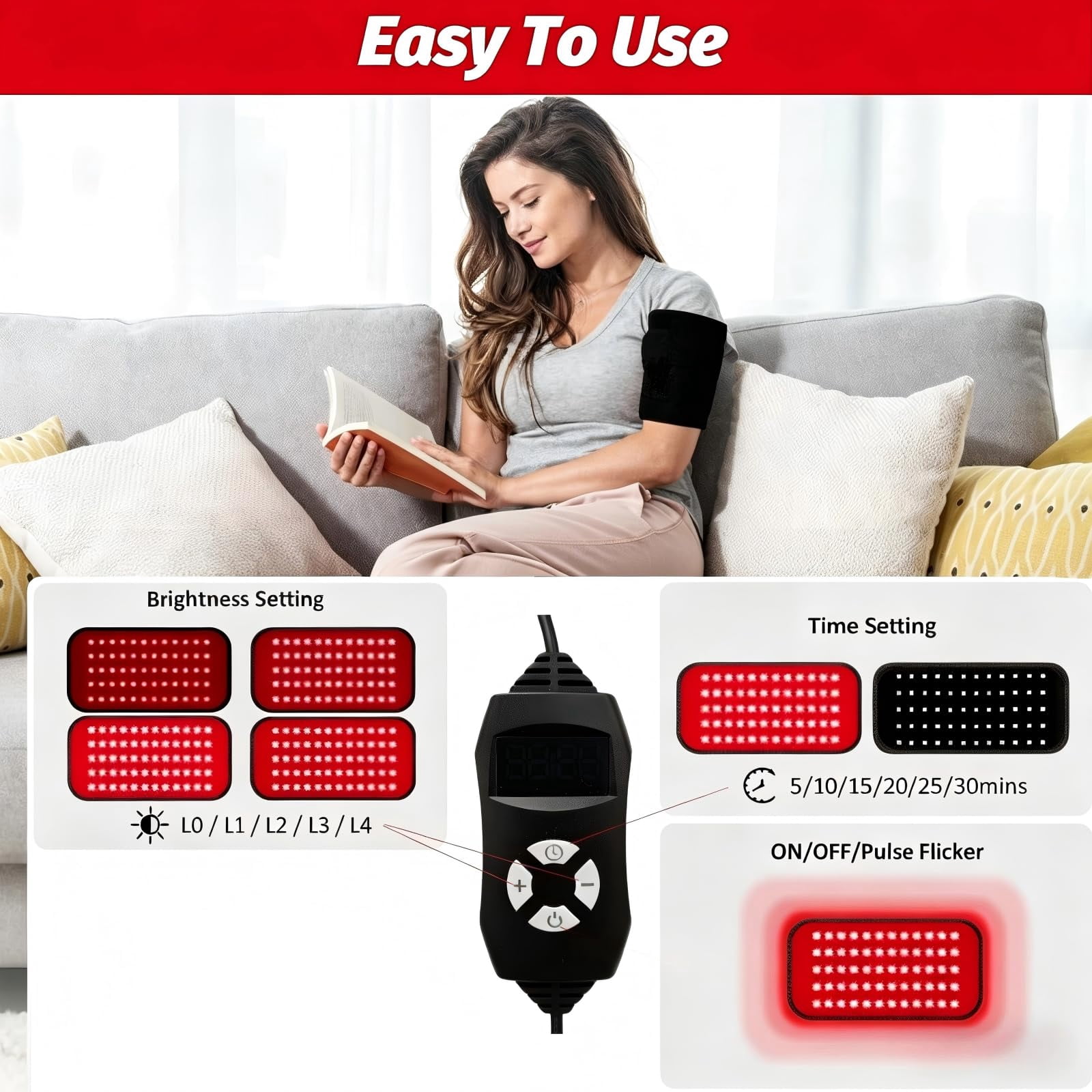 Red Light Therapy Pad for Body, 3-in-1 LED 660nm & 850nm Infrared Light Therapy Pad for Dogs, Shoulder, Back, Knee.with Timer Controller Gift for Women Men