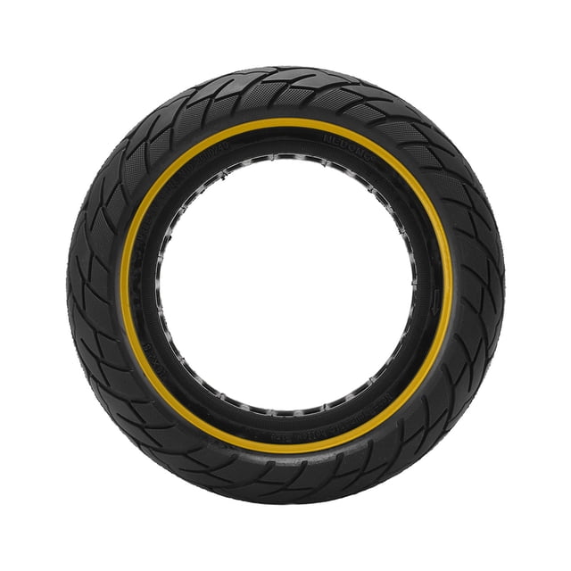 Pneu Tubeless pour Trottinette Électrique 10 Pouces, Pneu Trottinette Électrique Creux Absorption des Chocs Résistance à la Pression pour Différentes Routes Jaune