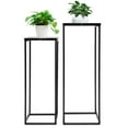 thumbnail image 6 of 2pcs Black Metal Planter on Stand Tall Set Of 2 Plant Pots Home Store Decor Gift, 6 of 24