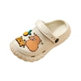 thumbnail image 2 of Djtdsds Kids Themed Clog Sandals Soft Non- Open-Toe Slippers Color:Khaki,Size:10-10.5 Years, 2 of 5