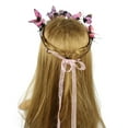 thumbnail image 4 of Bandeau Élégant pour Femmes Rose avec Sangle et Fleurs, Accessoire de Fête, 4 of 5