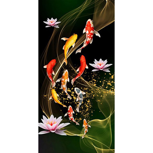 Cuadros Decorativos Kit de pintura al óleo de nueve peces por números, pintura acrílica DIY sobre lienzo, artes sin marco Likrtyny embutido en tela