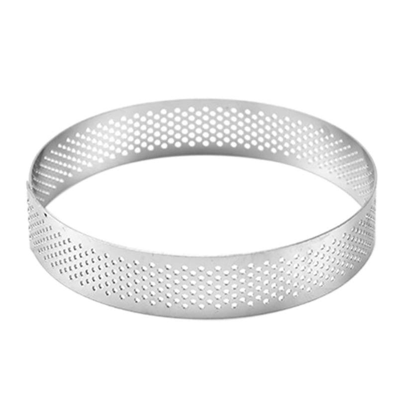 Stainless Steel Cutter Circle Mould Mousse Cake Mold Perforated Tart Ring 