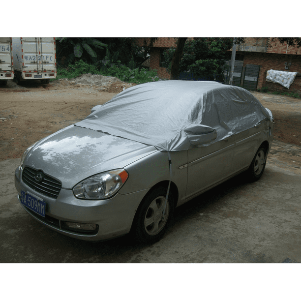 Heat Cold Sun Rain Snow Car Cover Half PVC Coating Cover Size M 270 * 150cm