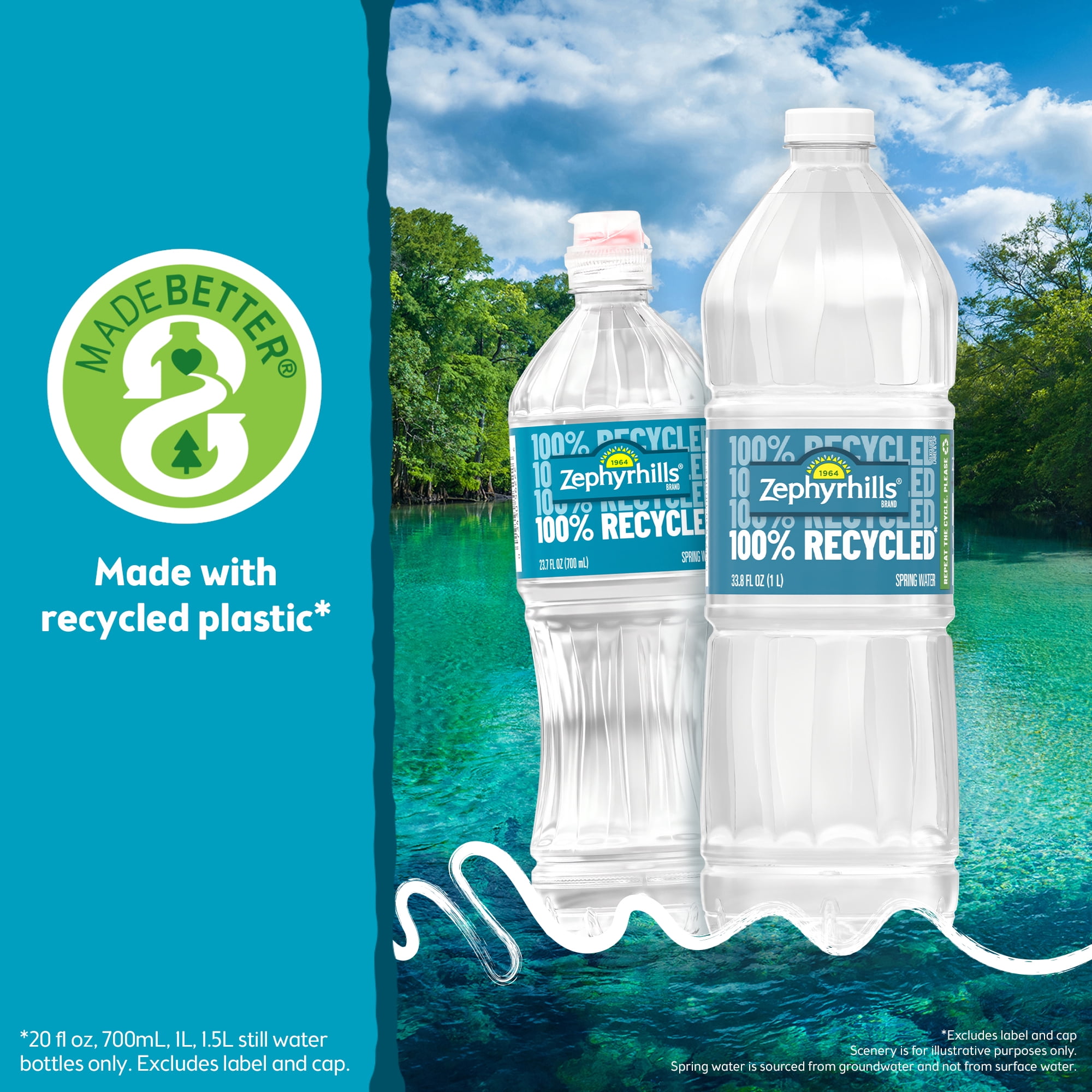 Zephyrhills Florida Spring Water, Sport Cap, 23.7 fl oz, 6-Pack Plastic Bottles