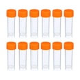 thumbnail image 1 of Uxcell Orange 5mL 2.28 x 0.63 inch Plastic Test Tubes Frozen Container Storage Screw Cap 12 Pcs, 1 of 6
