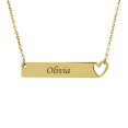thumbnail image 3 of Personalized Bar Birthday Day Name Necklace Heart Custom Gift for Mom Women's Heart Bar Name Necklace Stainless Steel Gift for Girlfriend Fiancee Engravable Couples Free Gift Box Ships Next Day, 3 of 15