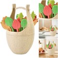 thumbnail image 4 of Tenedor para Ensalada Mini 16 Uds. Caja Bento Colorida Paja Trigo Decorada, 4 of 9