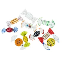 WRITWAA Glass Candy Ornaments Set of 10 for Home Decoration and Party Supplies Festive Holiday Decor