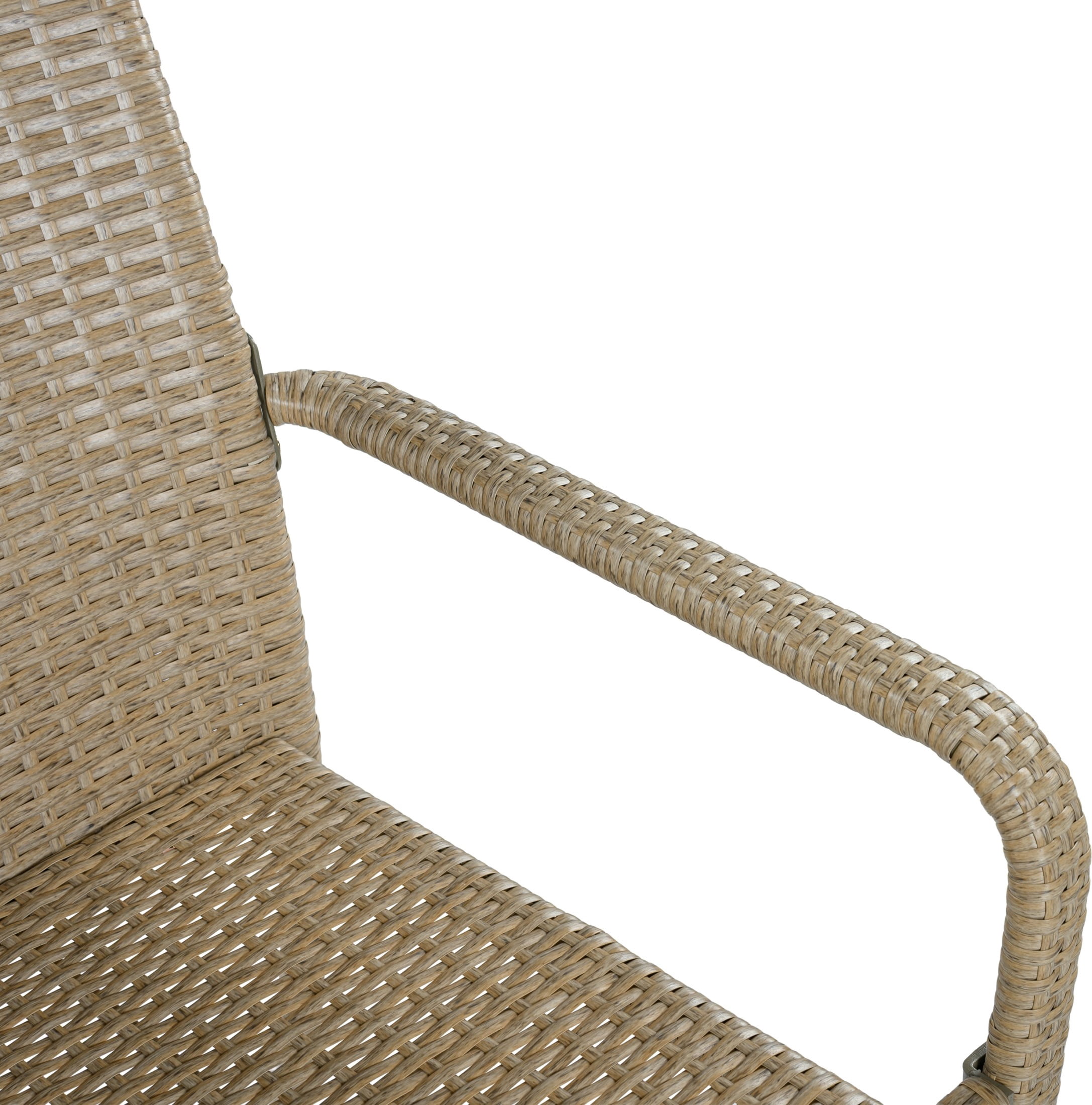 Christopher Knight Home Outdoor Handwoven Wicker Dining Arm Chairs, Natural, Set of 4