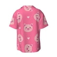 thumbnail image 2 of Gaeub Cartoon Pigs and Hearts Men's Lapel Short Sleeve Shirt, Relaxed Fit Shirt, Soft and Breathable for Outdoors Party Travel - Medium, 2 of 7
