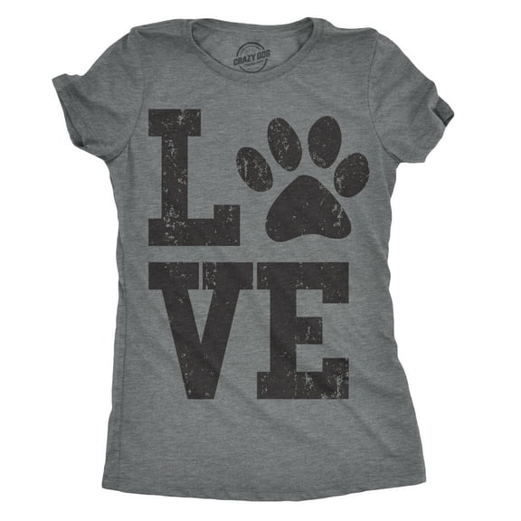 Womens Love Paw T shirt Cute Gift for Dog Mom Pet Lover Cool Funny Graphic Tee Womens Graphic Tees