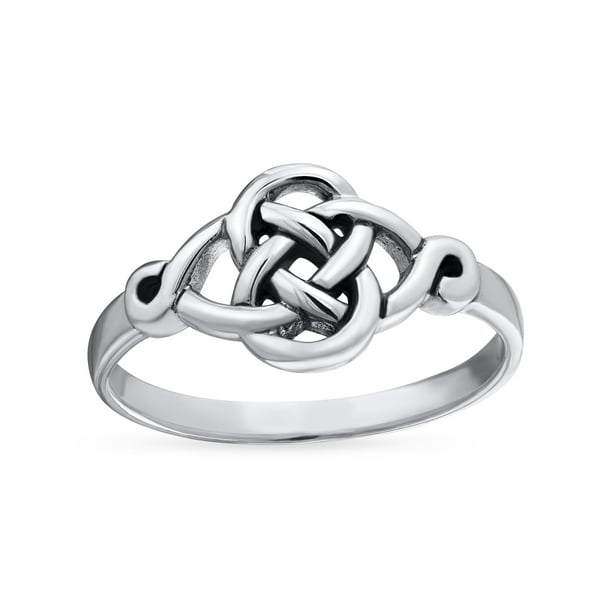 Personalize Dainty Best Friends Irish Celtic Love Knots BFF Infinity Promise  Ring 2MM Band for Teen Women Oxidized .925 Sterling Silver Customizable 